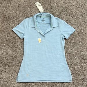 NWT Adidas Women's Sky Blue Short Sleeve UPF 50 Golf Polo - Size XS $60